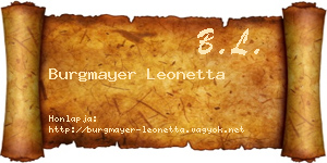 Burgmayer Leonetta névjegykártya